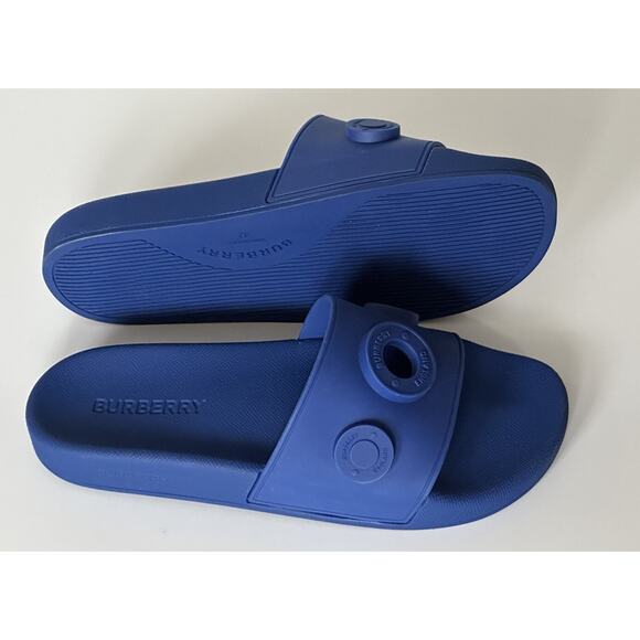 NIB $420 Burberry Eyelet Men’s Furley Royal Blue Slide Sandals 11 US 8049674 IT main image 9
